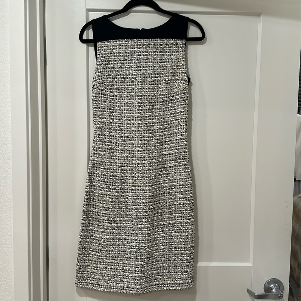 St John Tweed Dress black cream and white